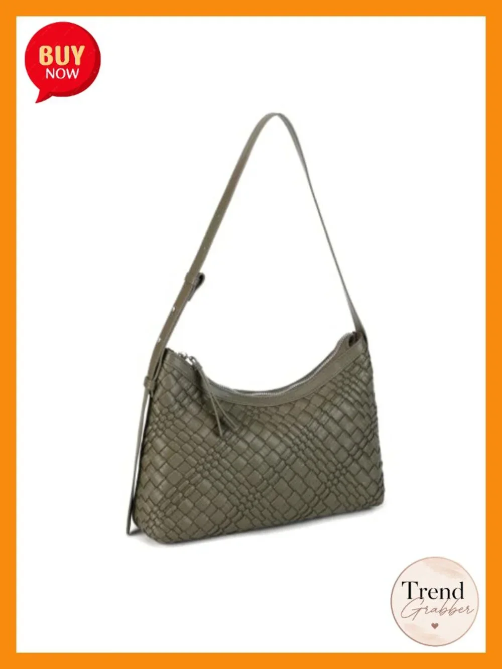 Handwoven Vegan Leather Hobo Shoulder Bag Adjustable Strap